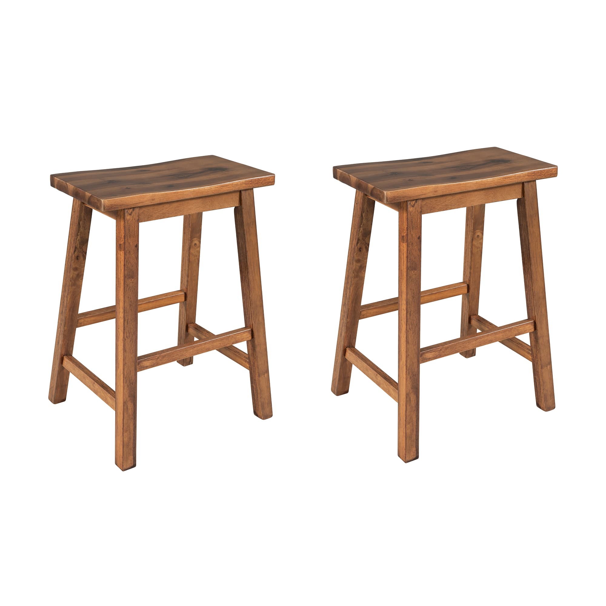 SlickBlue - 2-Piece Counter Height Stools Space-Saving Kitchen & Dining Chairs for Small Spaces - Walnut