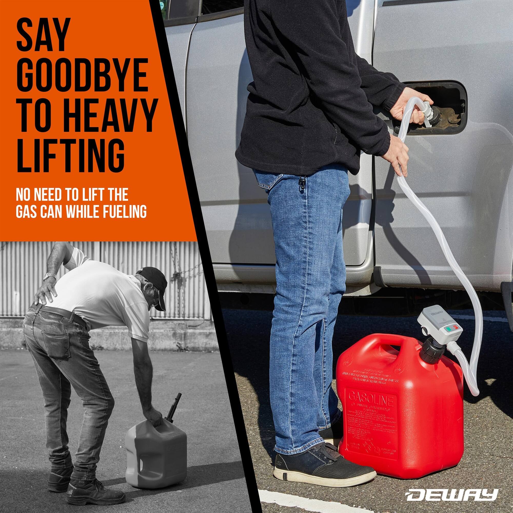 SAY GOODBYE TO HEAVY LIFTING NO NEED TO LIFT THE GAS CAN WHILE FUELING DEWAY GASOLINE
