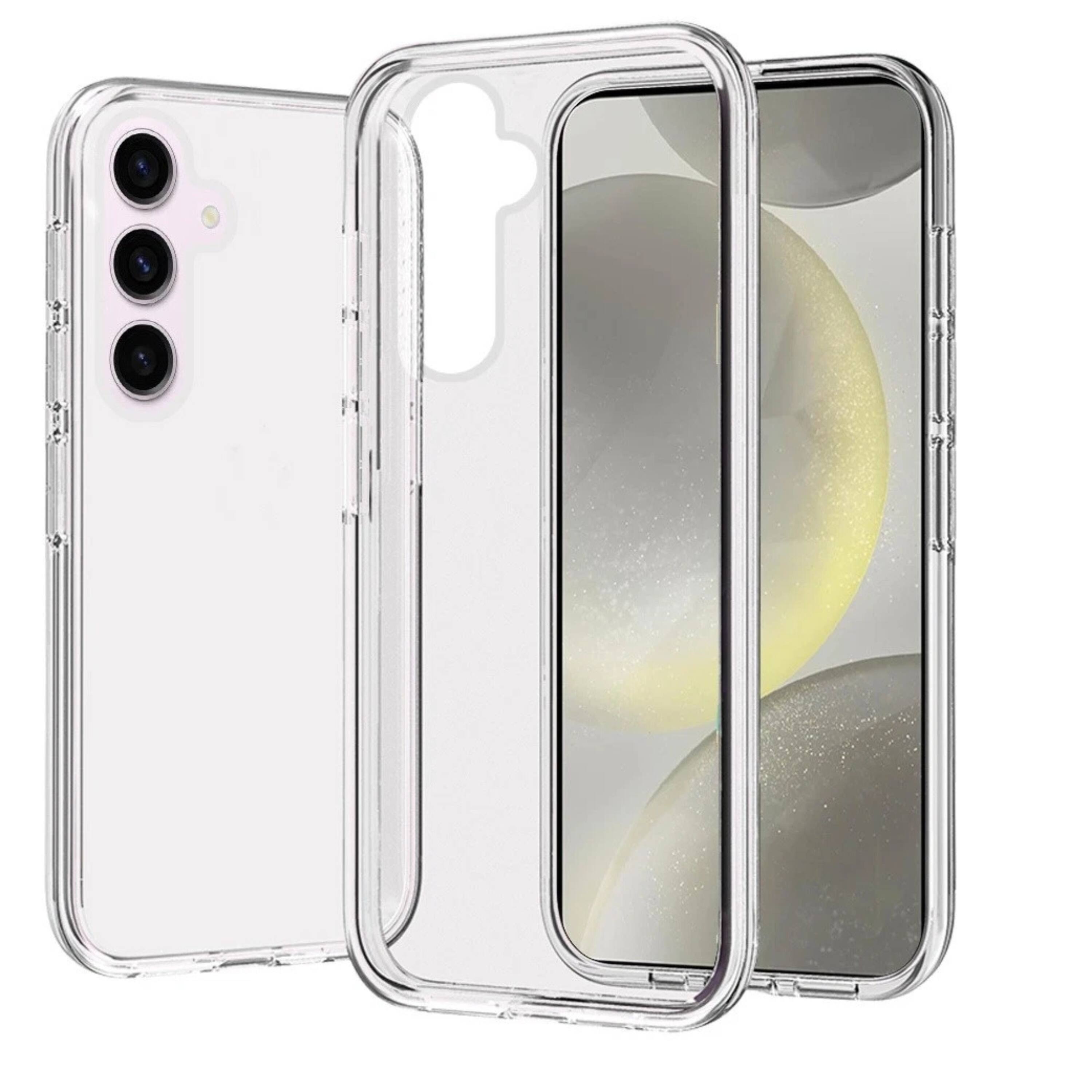 Front. Kitcheniva - Ultra Thick 3mm Translucent Shockproof Phone Case With Tempered Glass For Samsung S25 Plus S24 Plus Clear - Clear.