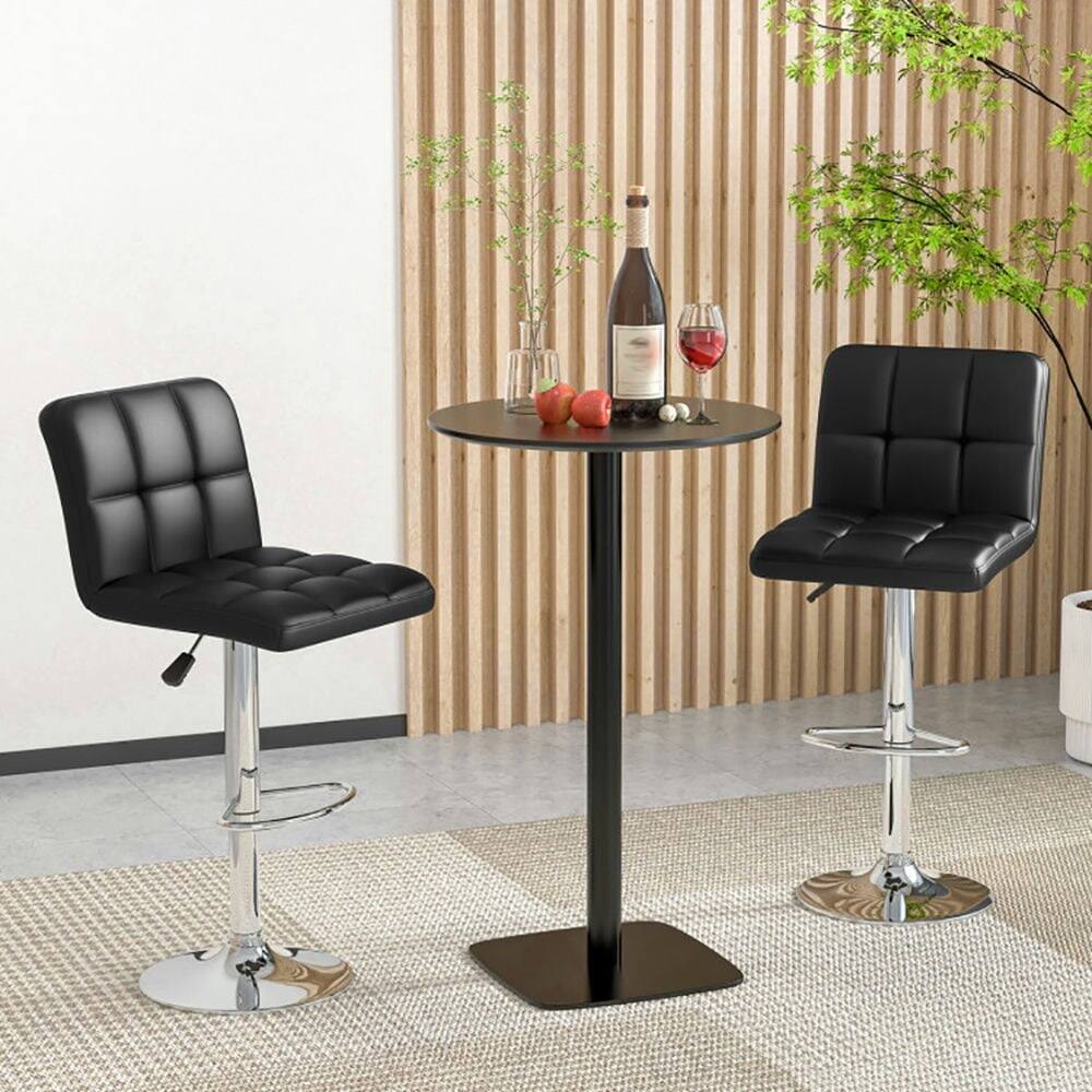 Angle. Kadyn - Kitchen Counter Bar Chairs, Bar Stools,Modern Bat Stools Set of 2 with Back and Heavy-duty Metal Base and Footrest-Black - Black.