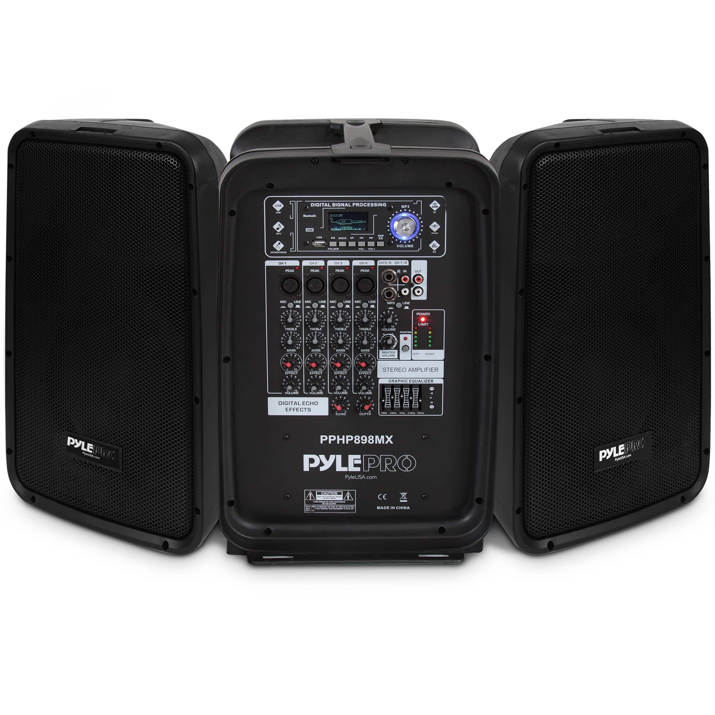 Pyle - 600 Watt 8-Channel Portable Bluetooth