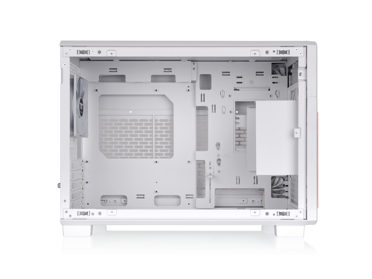 Alt View 1. Thermaltake - Thermaltake TR200 WS; 6.0" LCD; Micro Chassis; Wood Trim; mATX/mITX; 360mm Radiator; 365mm GPU; 258mm PSU; 175mm Cooler - Snow.