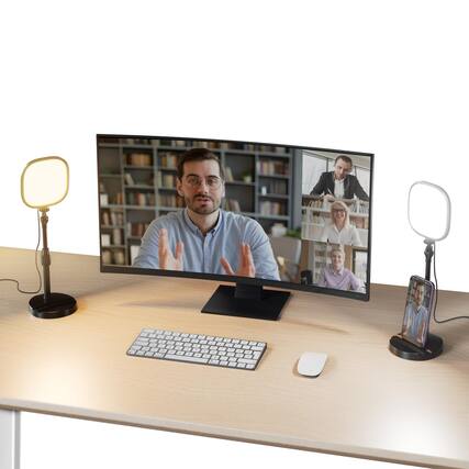 Front. Neewer - BASICS 2-Pack 5" Full Screen LED Ring Lights with Stands, 10W Bi-Color CRI95%, NL10.