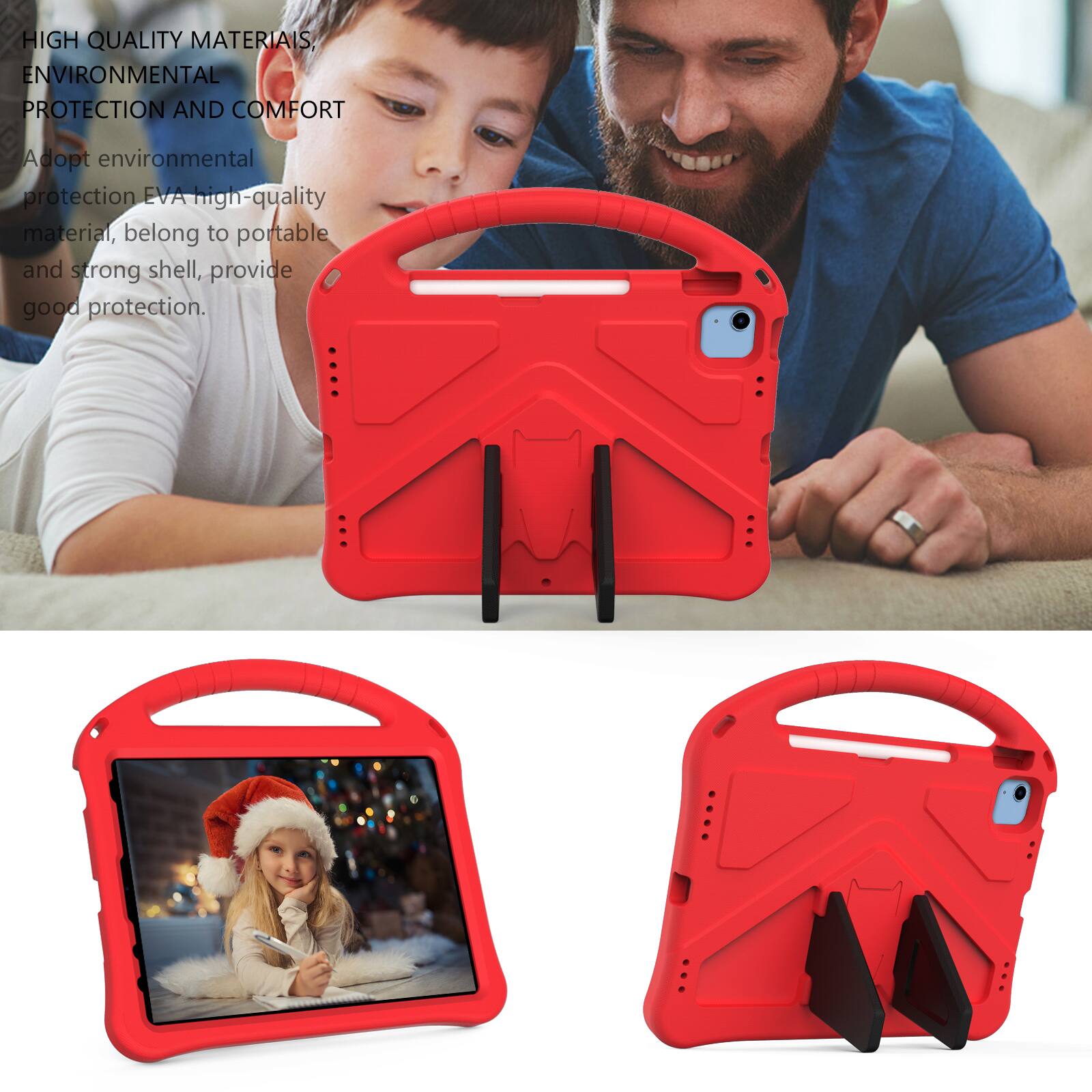 HIGH QUALITY MATERIALS, ENVIRONMENTAL PROTECTION AND COMFORT

Adopt environmental protection EVA high-quality material, belong to portable and strong shell, provide good protection.