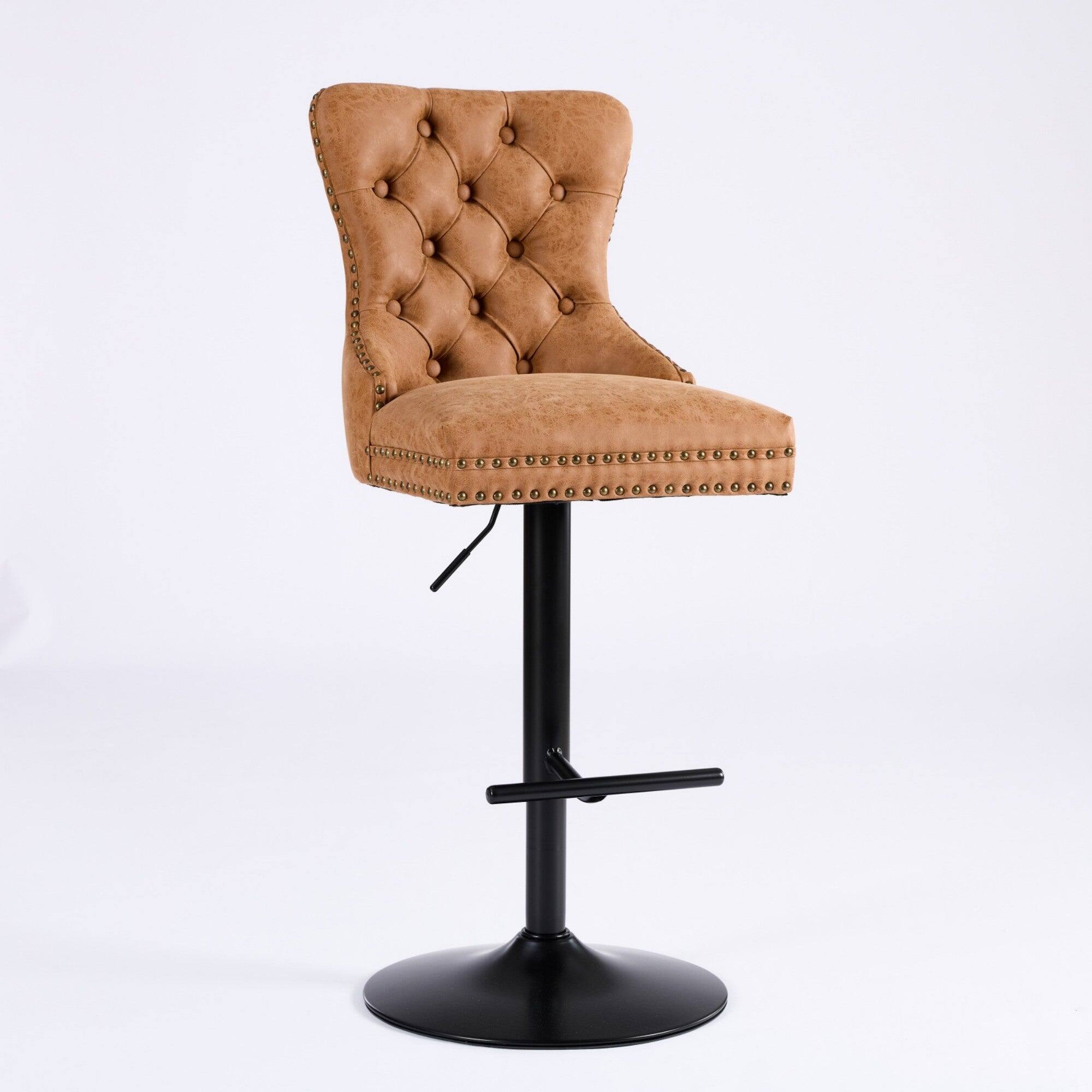 Alt View 10. Boyel Living - Adjustable Swivel Bar Stools Set of 2 with Upholstered Back - Orange.