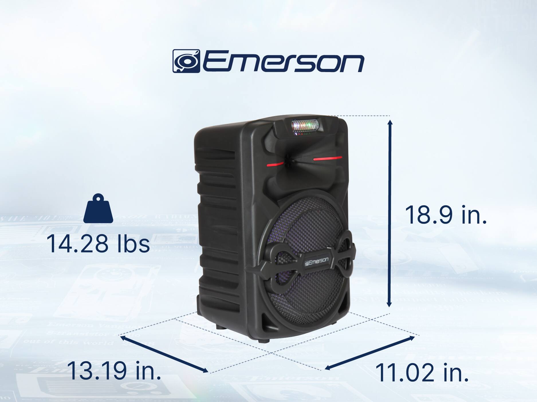 Emerson 14.28 lbs, 18.9 in., 13.19 in., 11.02 in.