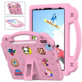 Dteck - For Apple iPad 11'' (A16 chip 2025)and iPad 10th 2022 Handle Grip Kickstand Shockproof Rugged Protective Case - Pink