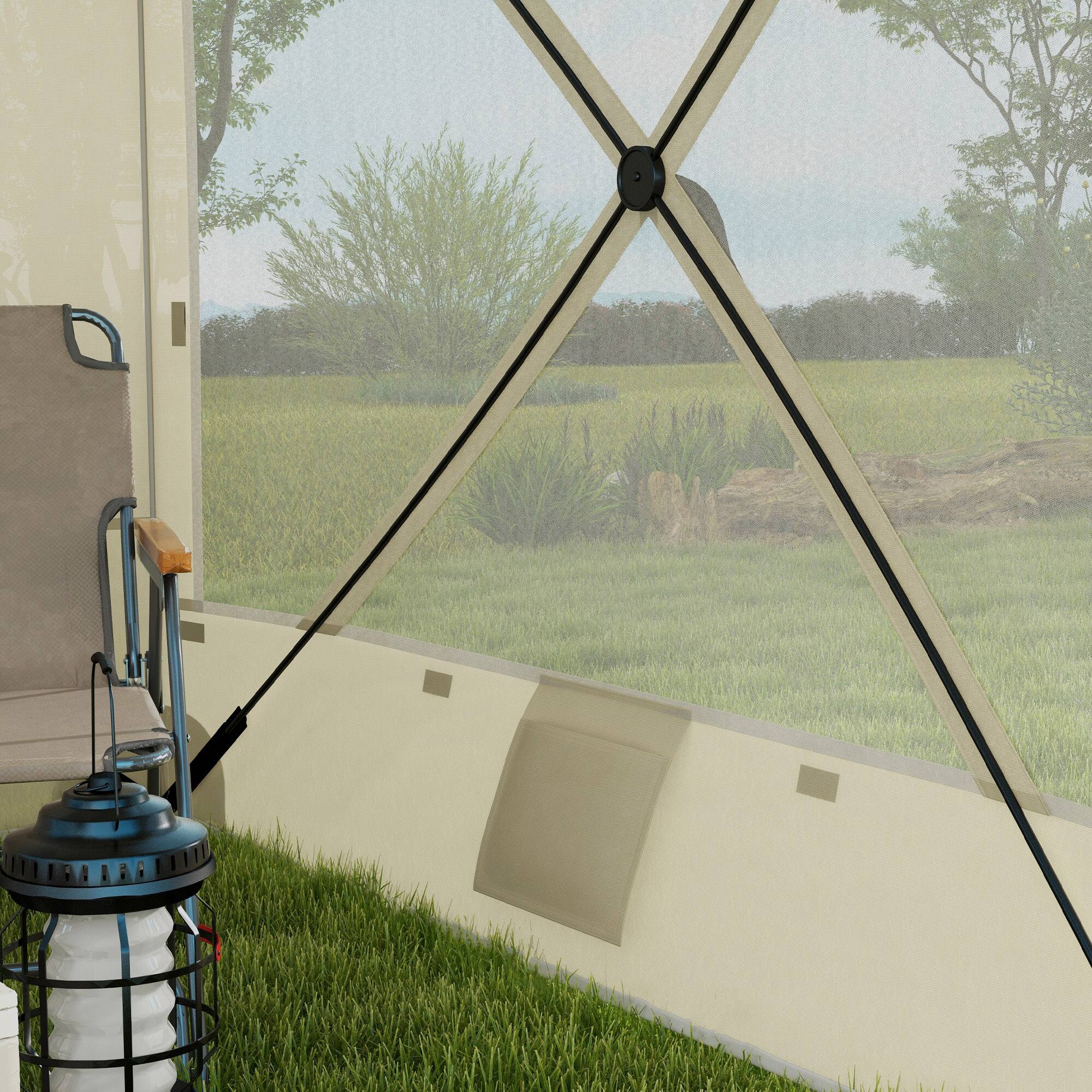 Alt View 7. Outsunny - x 8' Pop Up Canopy Tent, Camping Tent Sun Shade Shelter with Curtains - White.