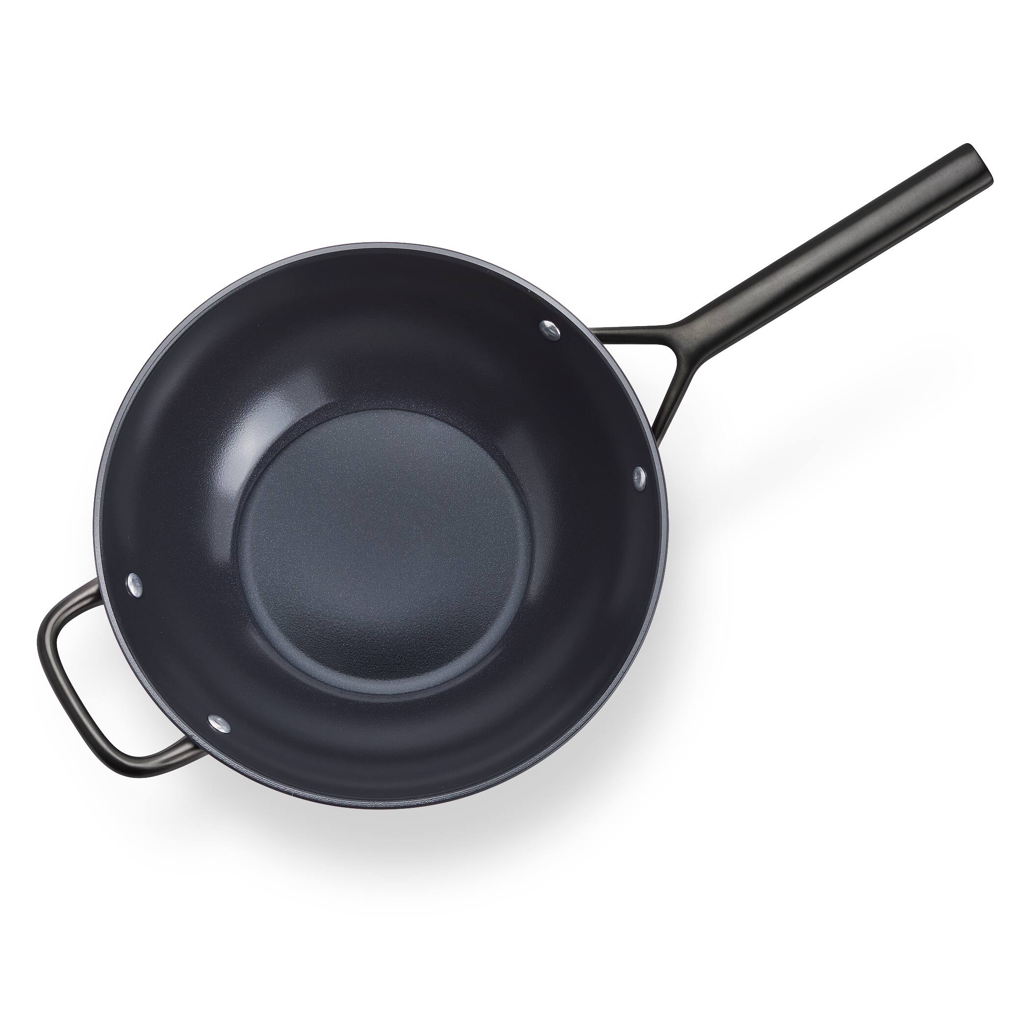 Alt View 4. ZWILLING - ZWILLING Milano 12-inch Aluminum Ceramic Nonstick  Wok with Lid - Black.