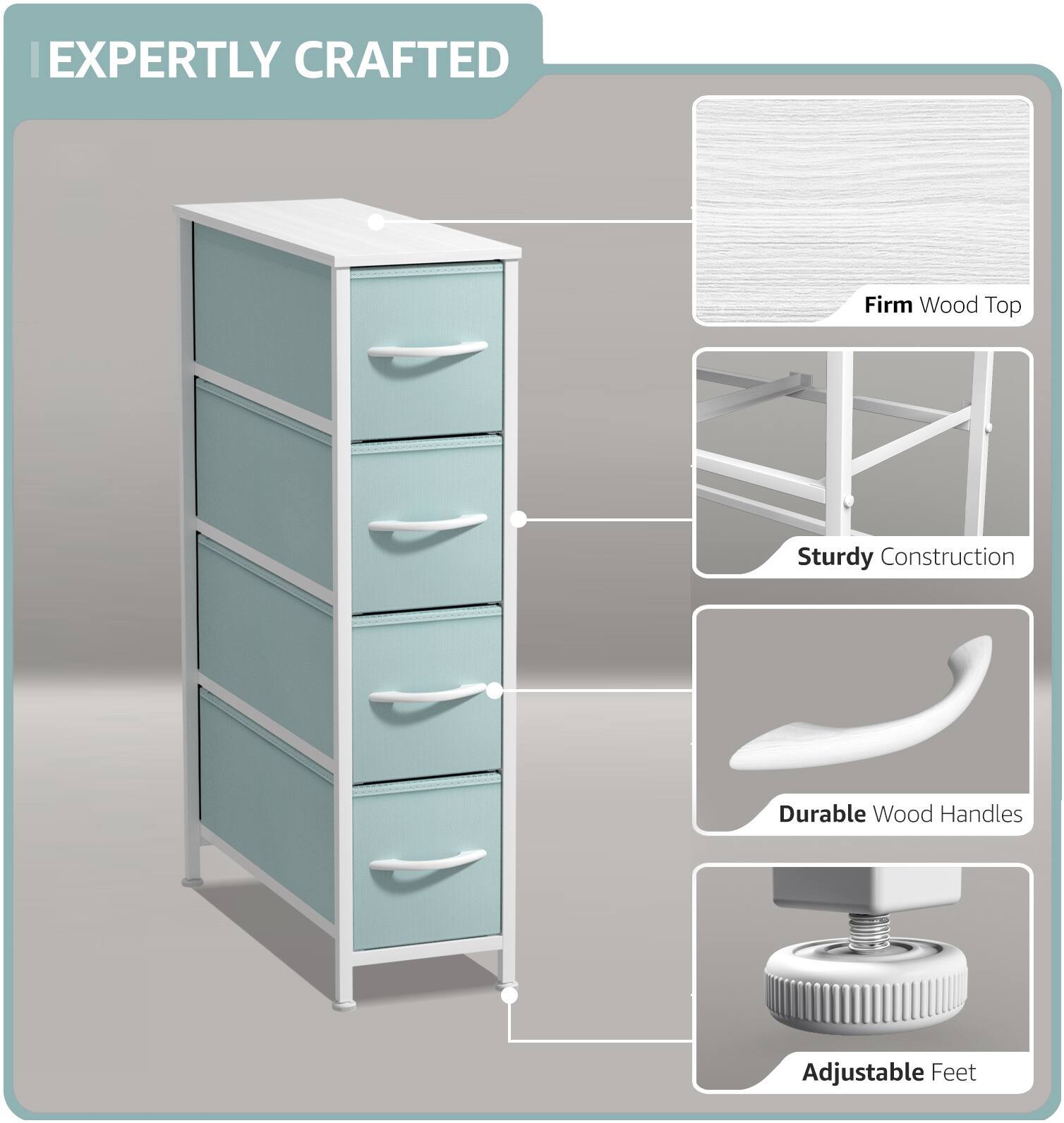 EXPERTLY CRAFTED

- Firm Wood Top
- Sturdy Construction
- Durable Wood Handles
- Adjustable Feet