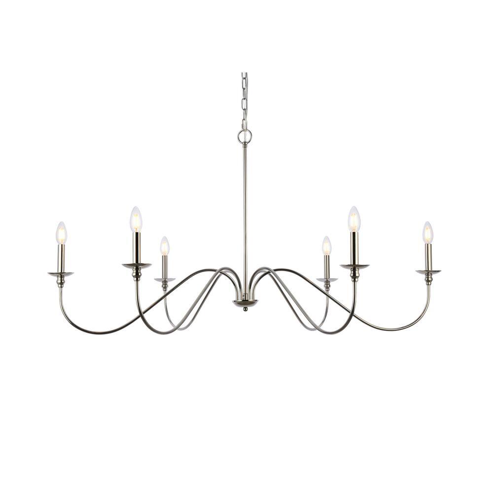 Alt View 4. Living District - Rohan 48 inch chandelier in polished nickel - Polished Nickel.