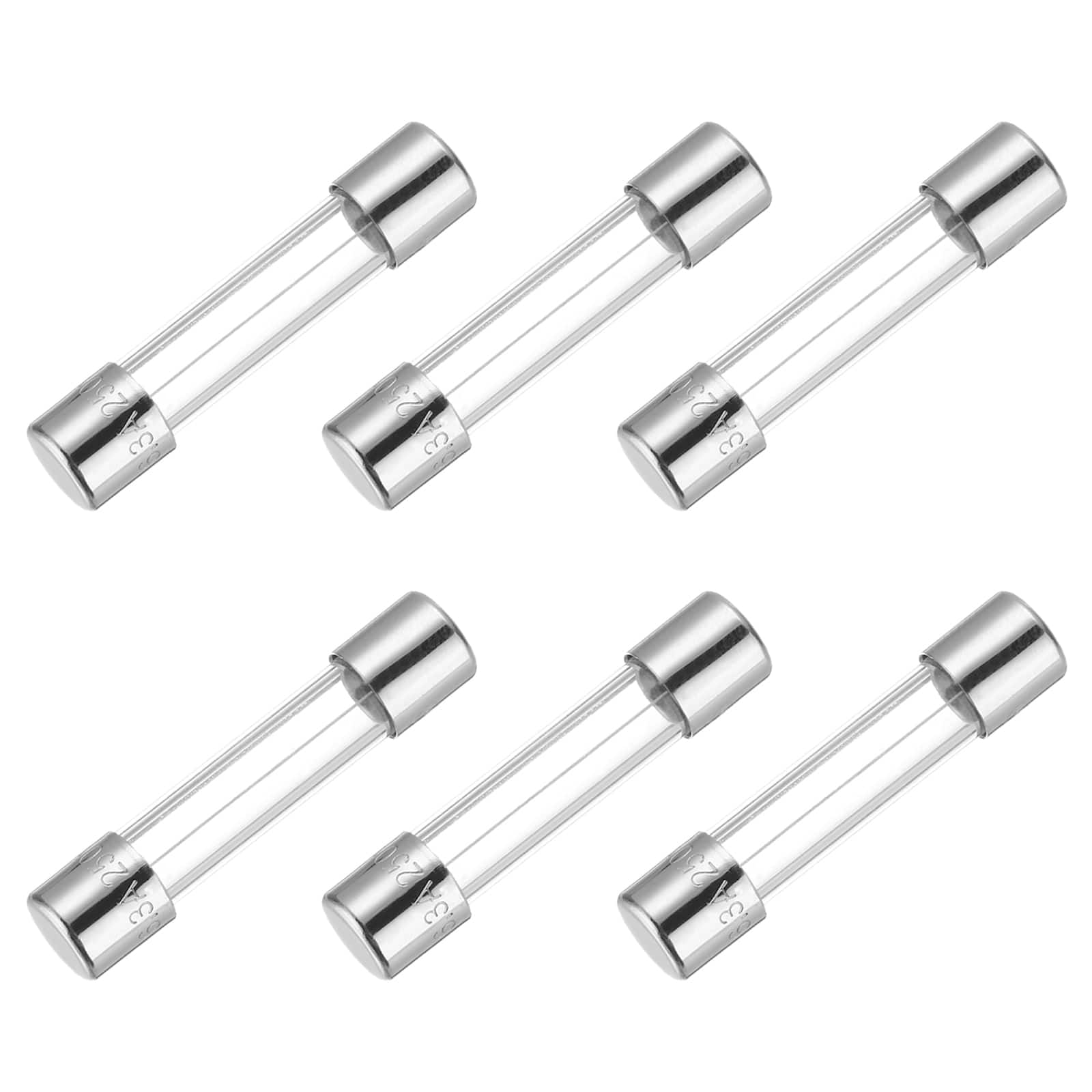 Unique Bargains - 6.3A 250V 5x20mm Time Delay Glass Fuse UL Listed Slow Blow Fuse for Home Appliances 6pcs - Silver price history on PriceWatchPro