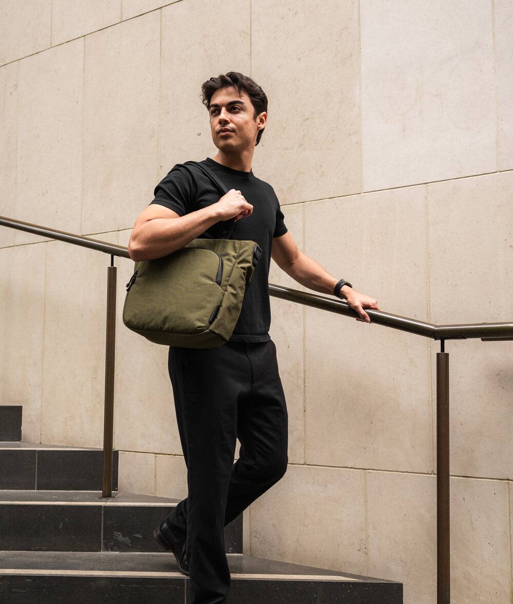 Alt View 9. ALPAKA - Bravo Tote V2 Work & Travel Laptop Tote Bag, Fits 16” MacBook Pro + 14” Tablet - Green Axoflux 400D.