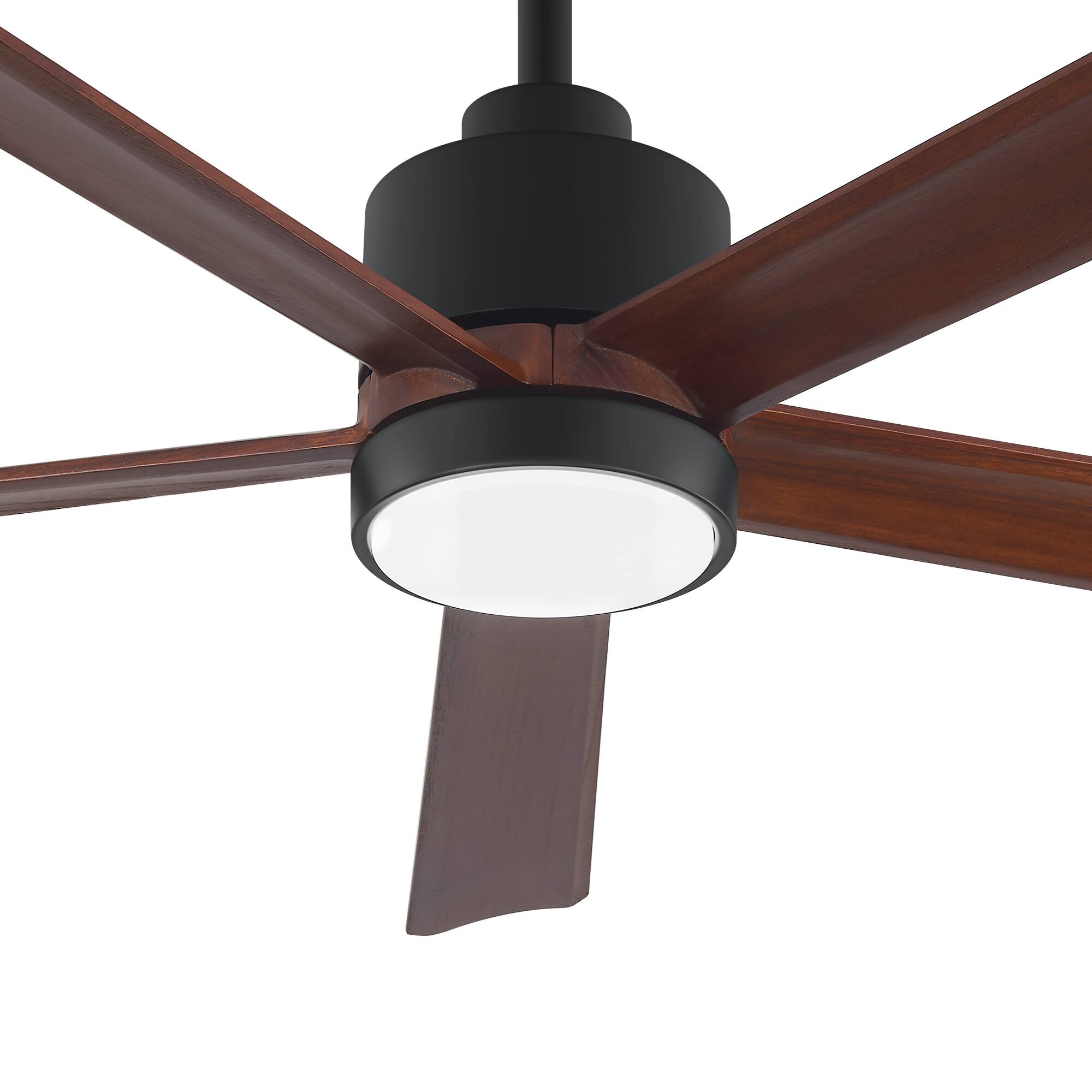 Alt View 10. Breezary - 52" Smart LED Ceiling Fan with Light, Remote & APP Control, 6-Speed, 1/4/8H Timer, 5 Wood Blades, DC Motor - Matte Black.