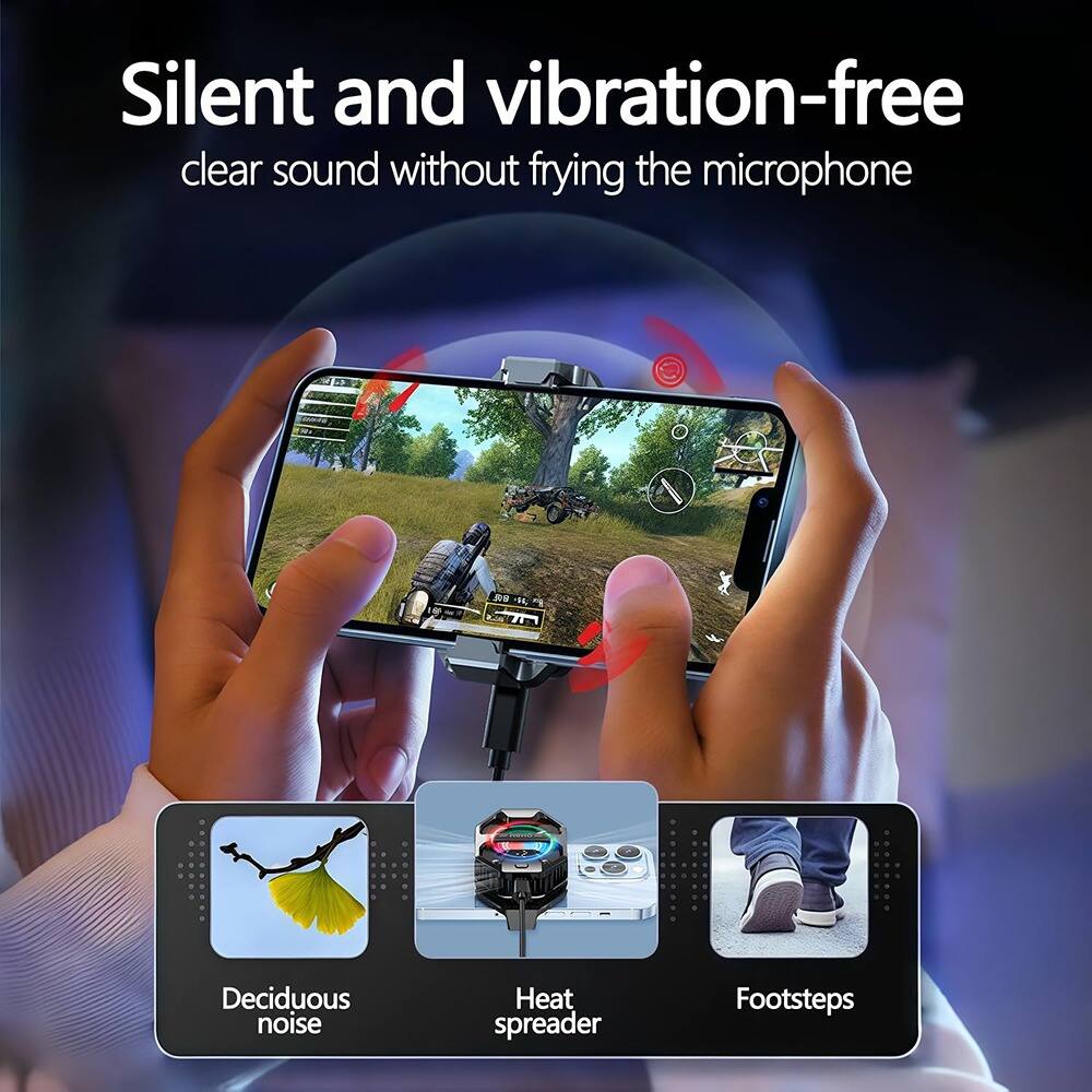 Silent and vibration-free  
clear sound without frying the microphone  

Deciduous noise  
Heat spreader  
Footsteps