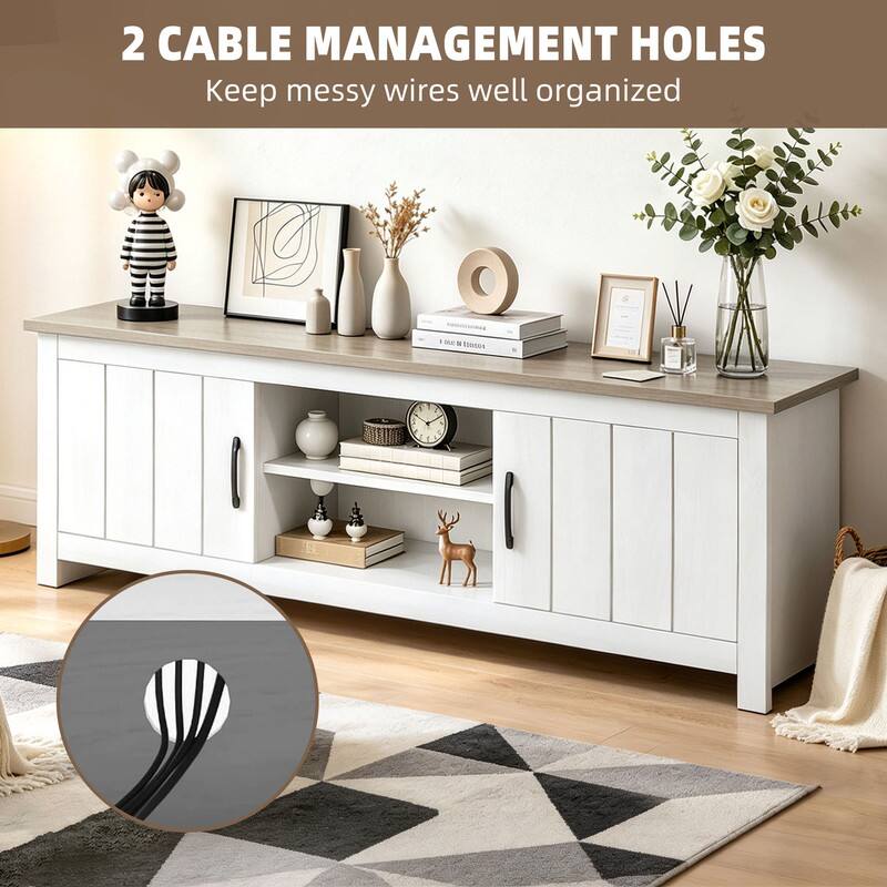2 CABLE MANAGEMENT HOLES  
Keep messy wires well organized