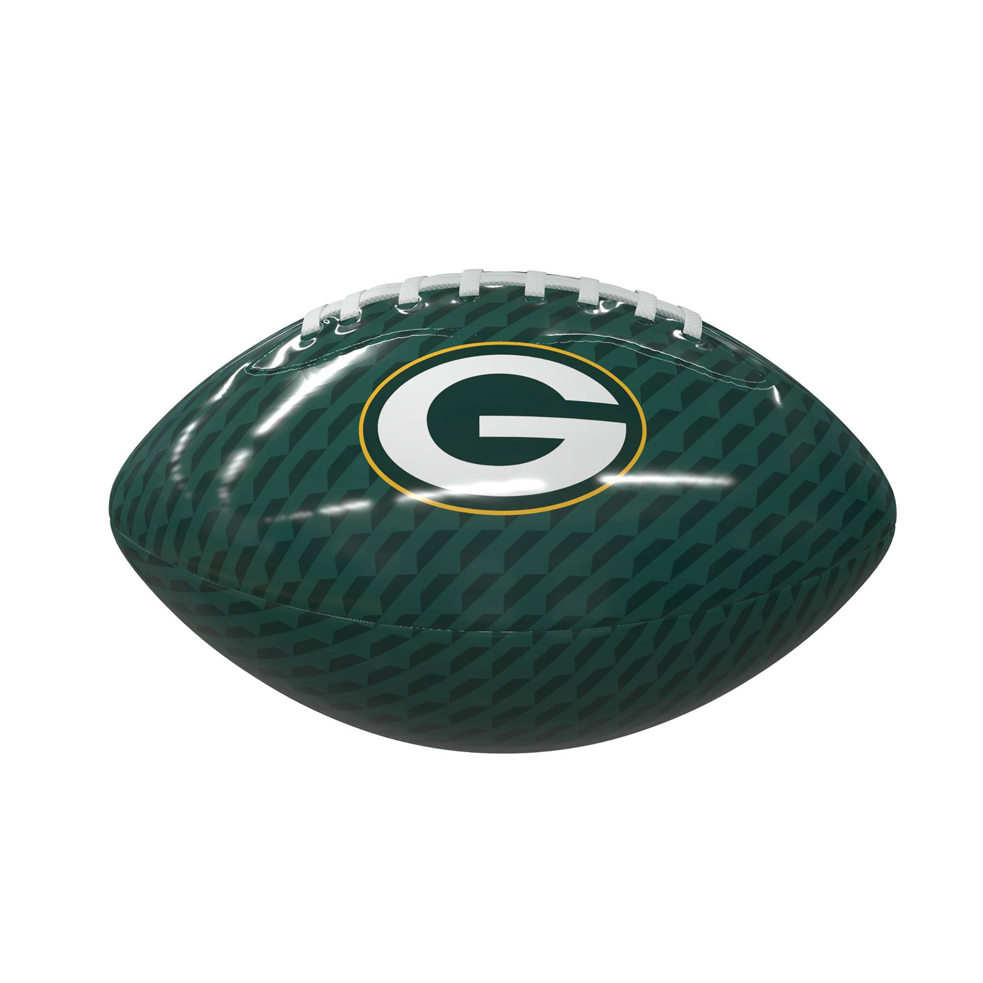 Front. Logo Brands - Green Bay Packers Rubber Glossy Mini Football - Multicolor.