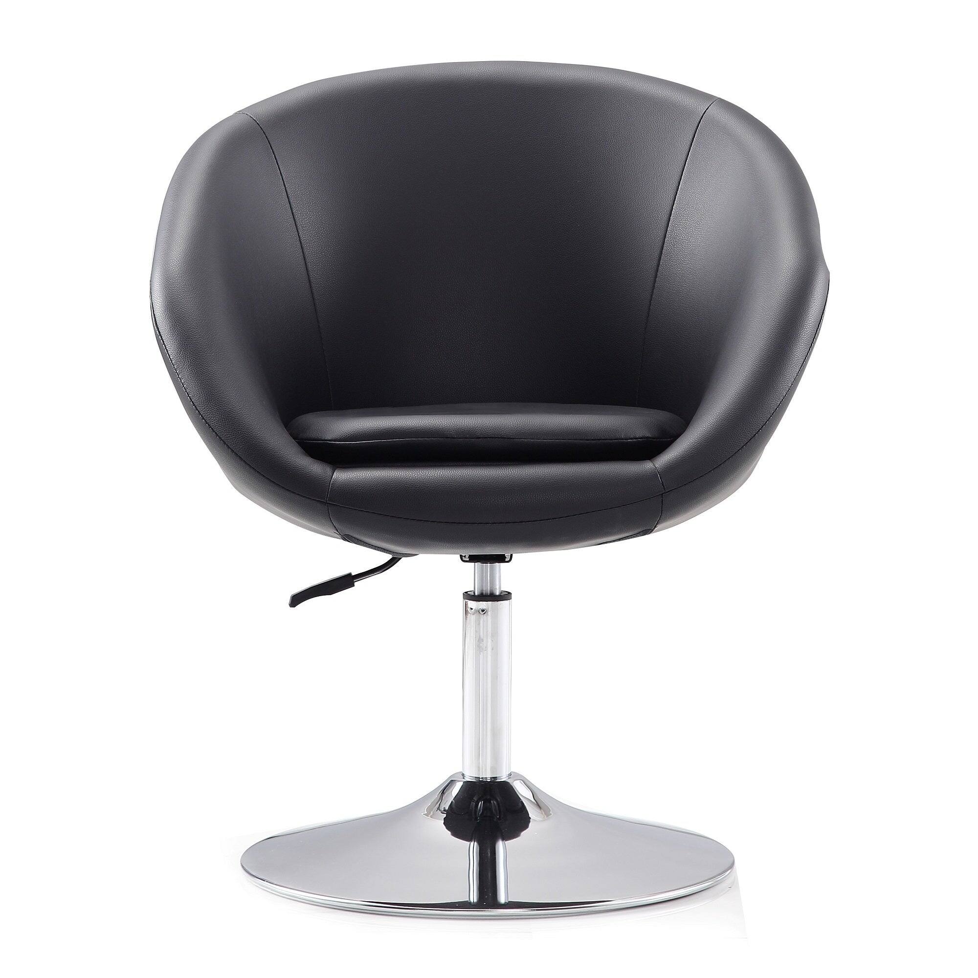 Alt View 1. Manhattan Comfort - Hopper Modern Upholstered Swivel Lounge Chair - Set of 2 - Black.