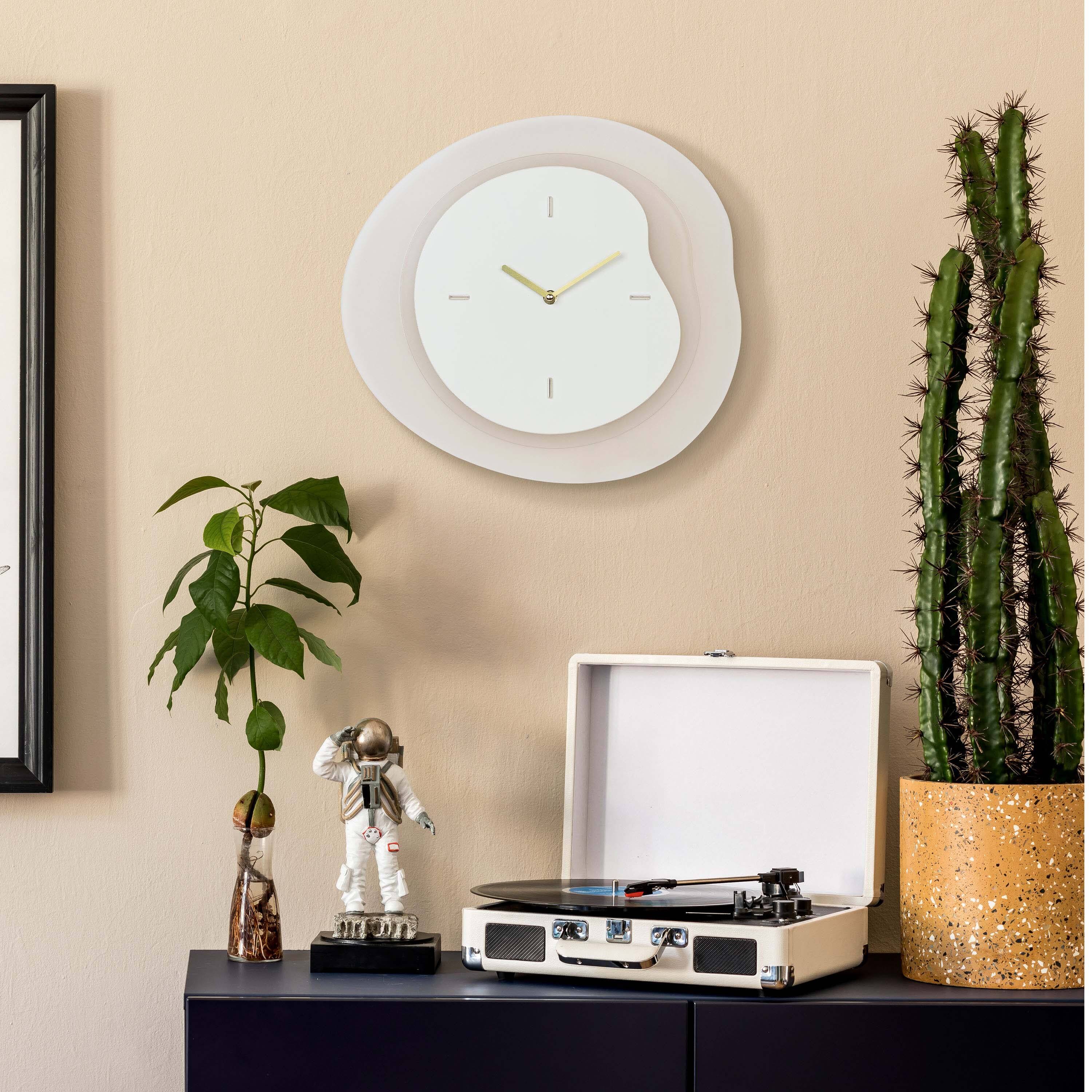 Alt View 1. La Crosse Clock Co. - 15.2 Inch Drift Analog Quartz Wall Clock - Taupe.