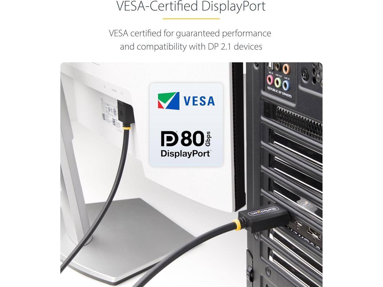 VESA-Certified DisplayPort

VESA certified for guaranteed performance and compatibility with DP 2.1 devices

VESA

D80 Gbps DisplayPort