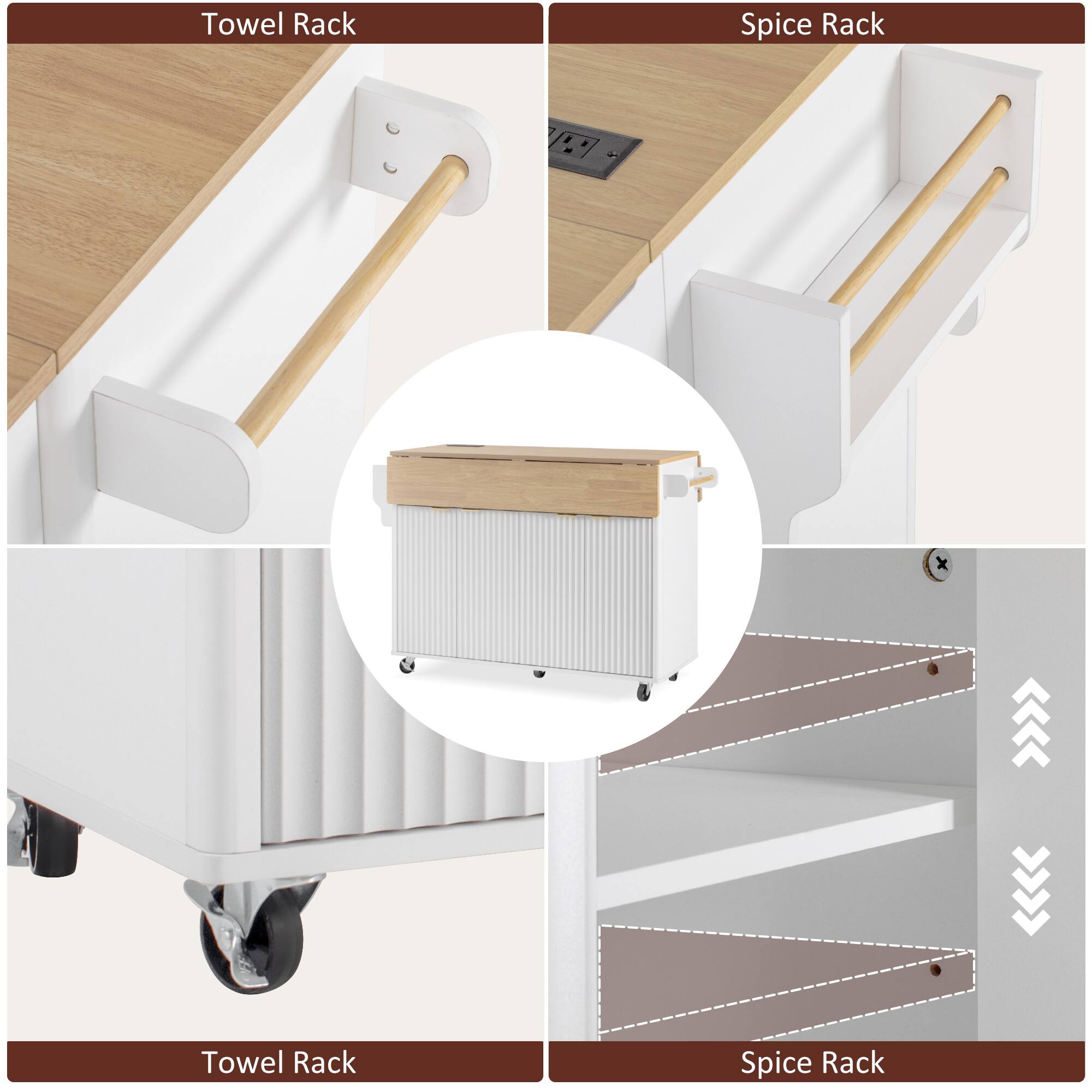 Towel Rack  
Spice Rack  
Towel Rack  
Spice Rack