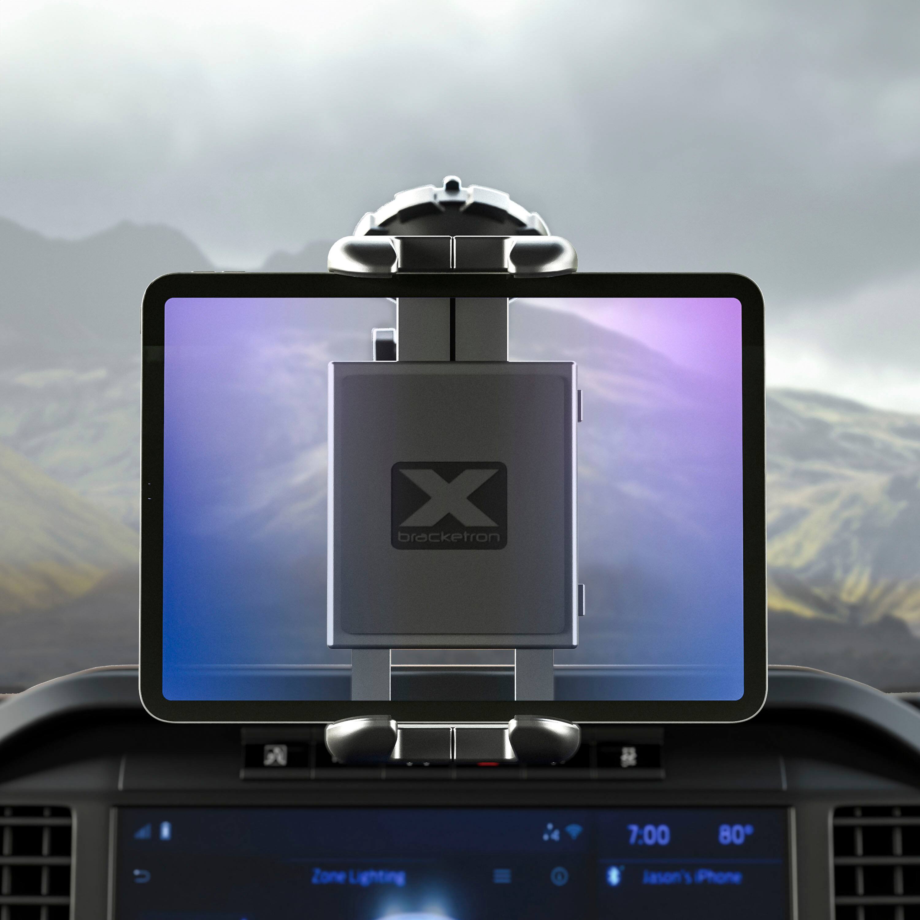 The text on the image reads: "X bracketron 7:00 80 Zone Lighting."