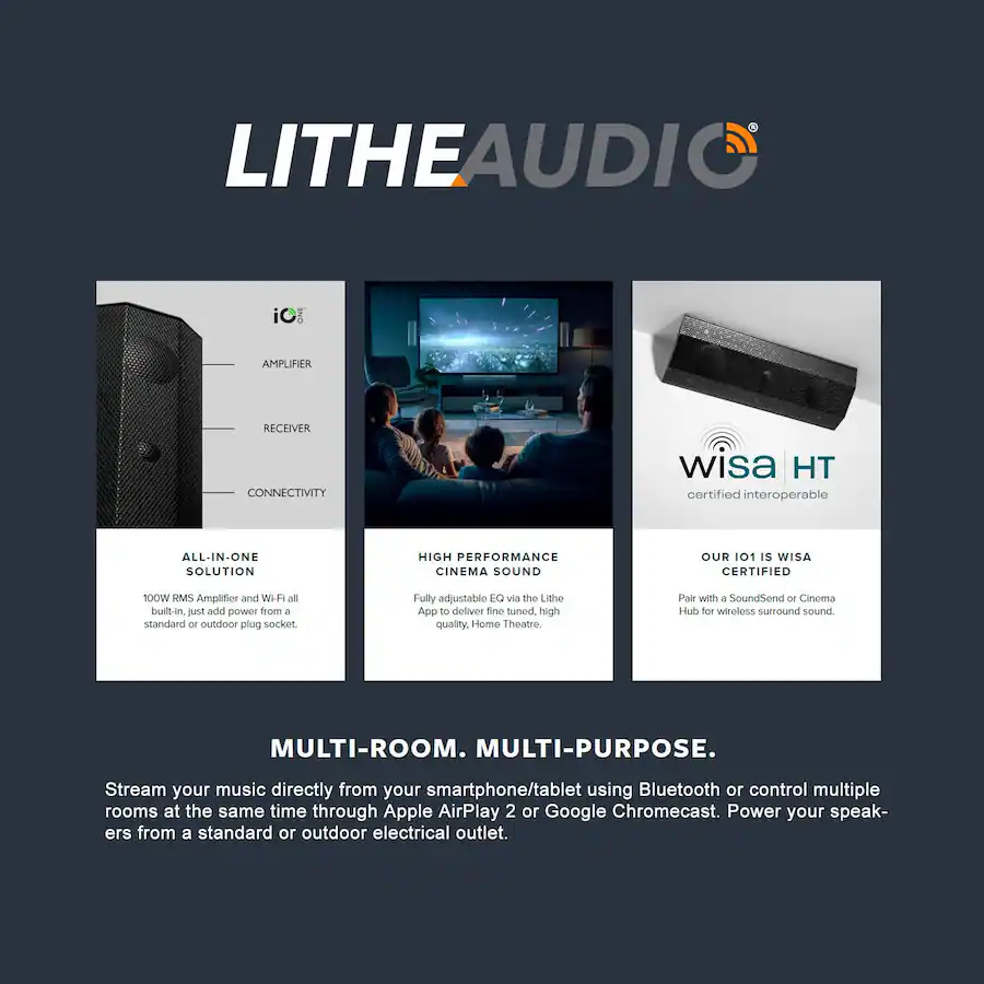 Lithe Audio IO1 Wi Fi Speaker, WISA, Pair Black 06810W - Best Buy