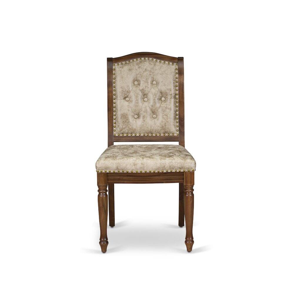 Alt View 2. East West Furniture - Upholstered Dining Chairs Set of 2 - Brown.