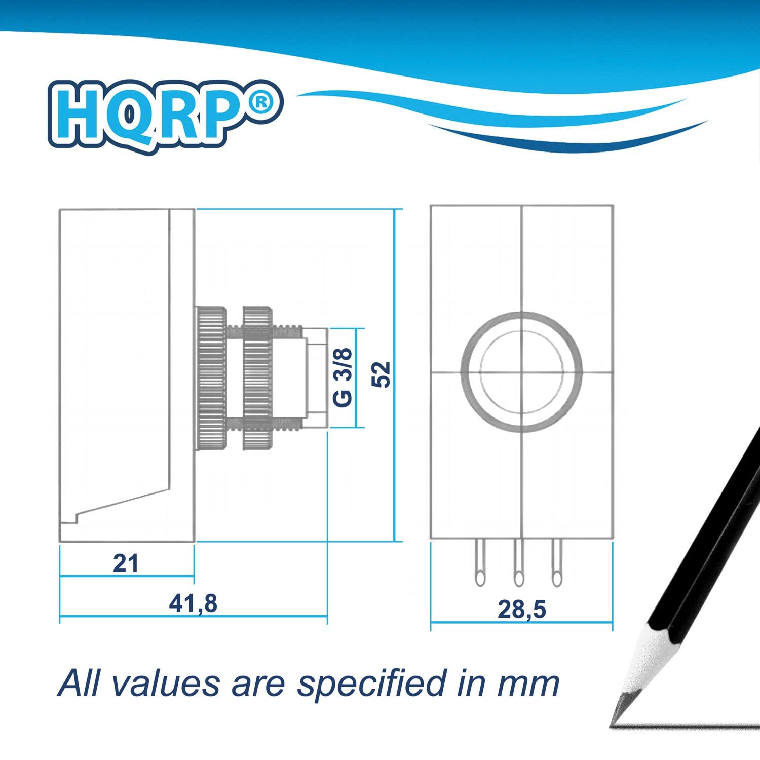 HQRP 3/8 G 52 21 41,8 28,5  
All values are specified in mm