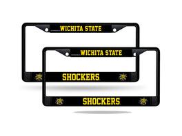 Rico Industries - Wichita State Shockers Black Metal License Plate Frame - Set of 2 Frames - Multi