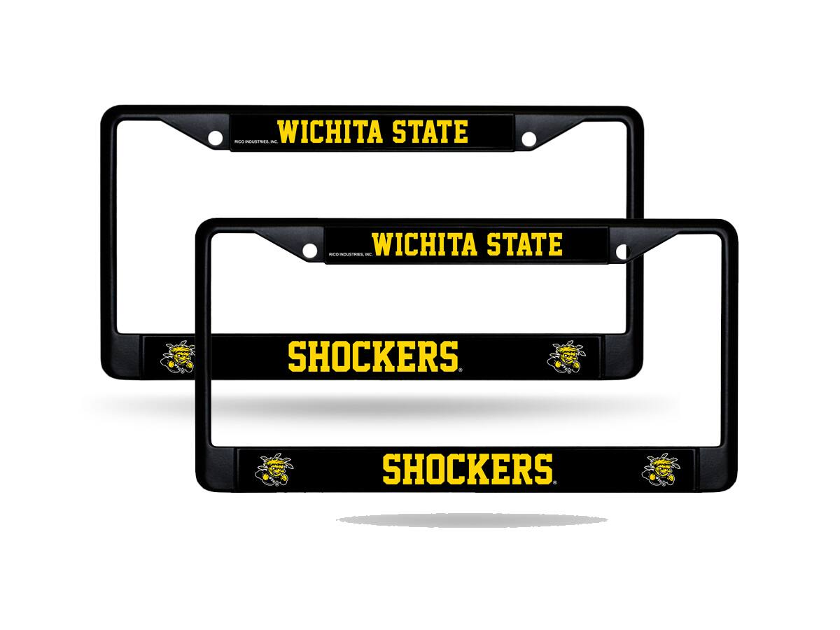 Wichita State Shockers Black Metal License Plate Frame - Set of 2 Frames