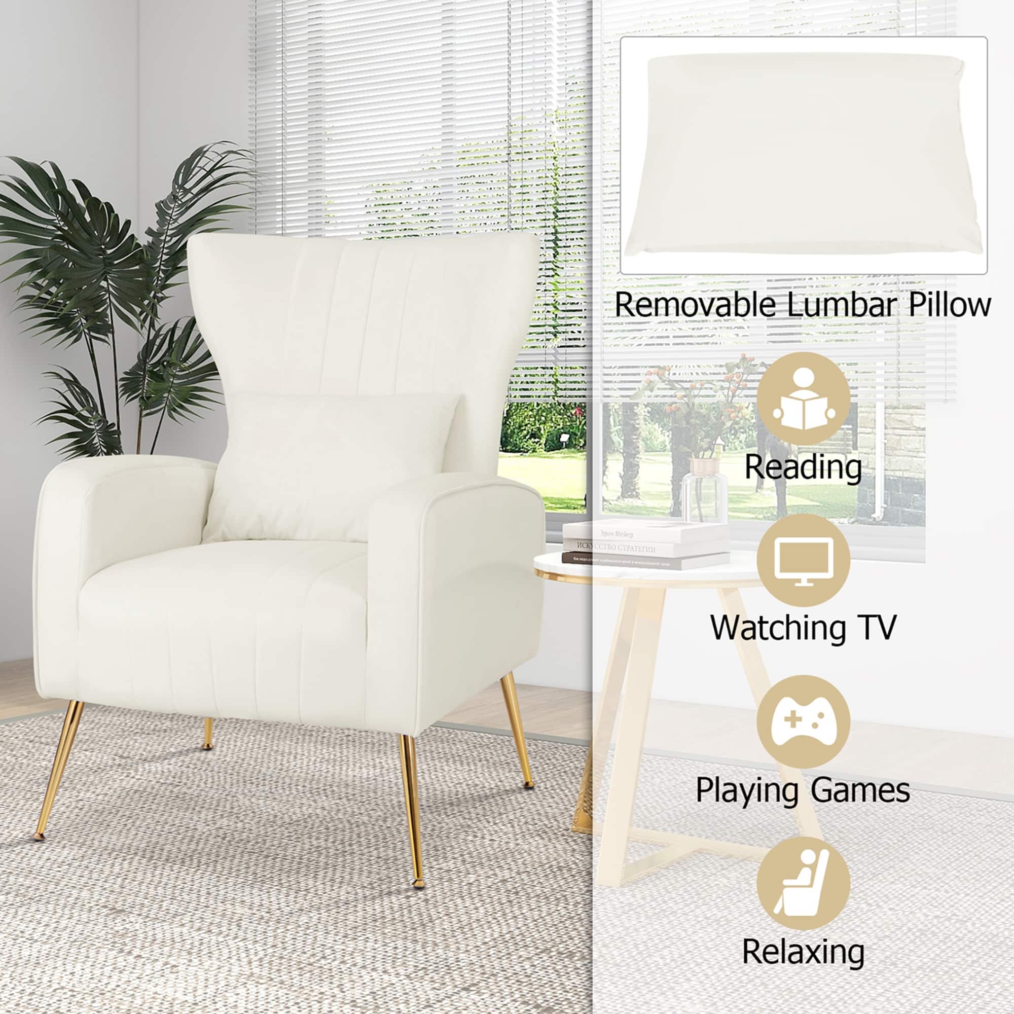 Removable Lumbar Pillow Reading - Serve HO0 CCIN TEAZIZR Watching TV + Playing Games Relaxing