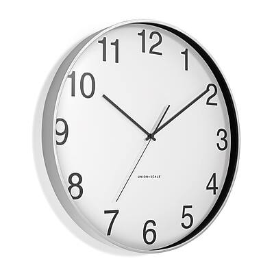 Alt View 1. Union & Scale - Essentials Wall Clock, Aluminum, 12" - Silver.