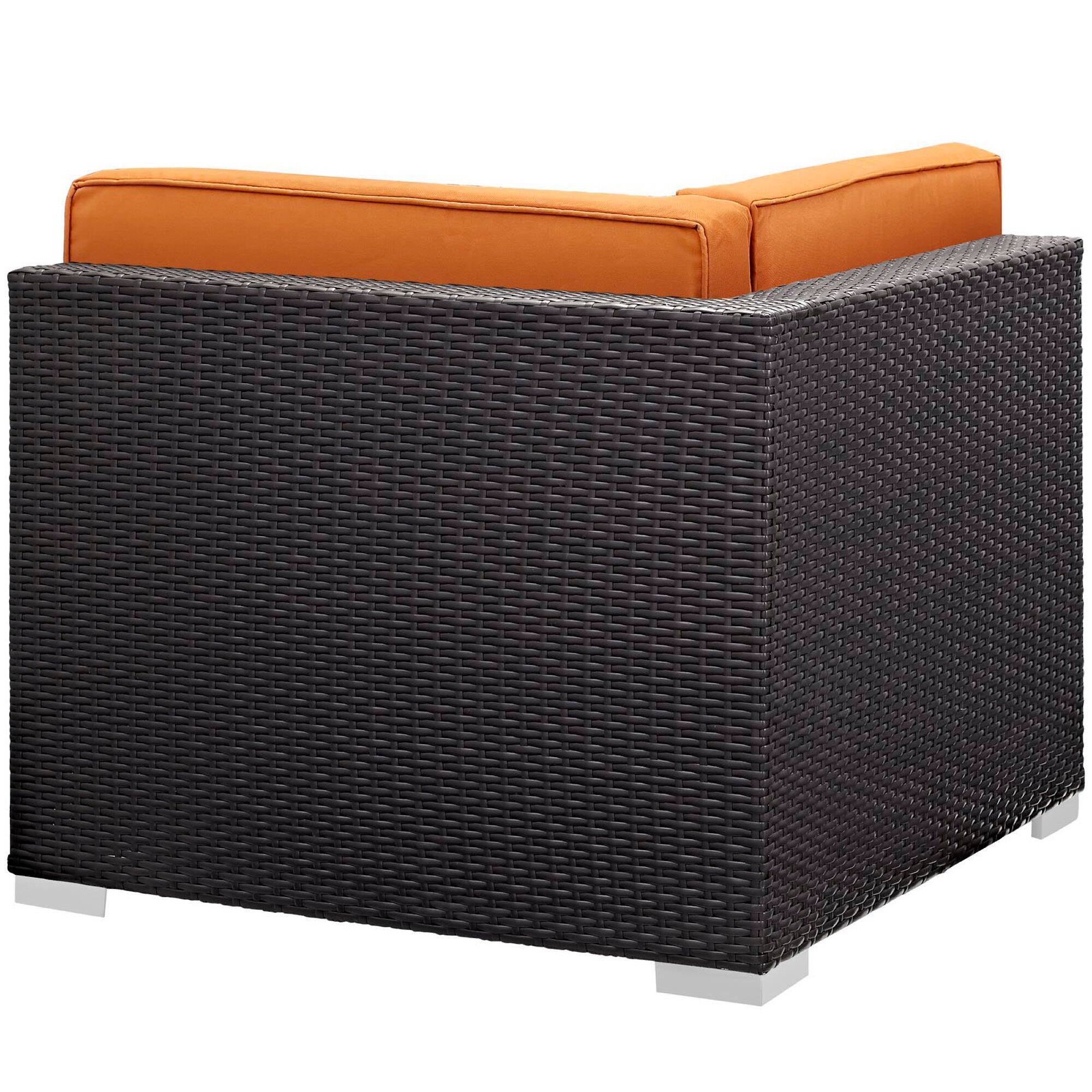 Left. Modway - Gather Corner and Middle Outdoor Patio Sectional Set by Modway - Espresso Orange.