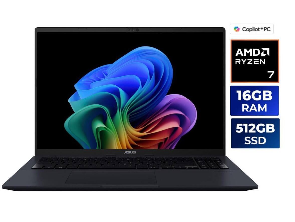 Copilot+PC  
AMD RYZEN 7  
16GB RAM  
512GB SSD  
ASUS
