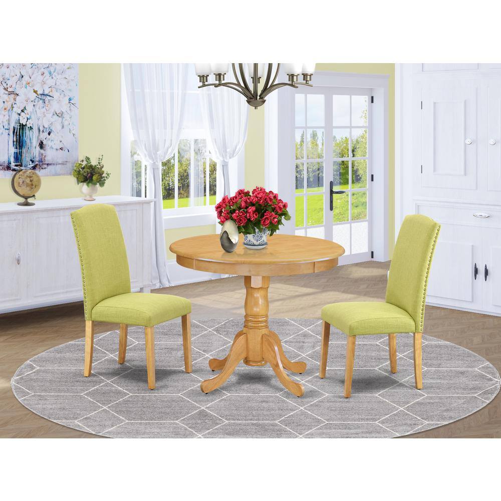 Left. East West Furniture - Dining Room Set Oak - Brown.