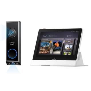 eufy - Video Doorbell E340 & Smart Display E10, Wireless 2K Full HD Dual Cameras, Night Vision,Smart Home Hub, 8" Control Panel - black+white