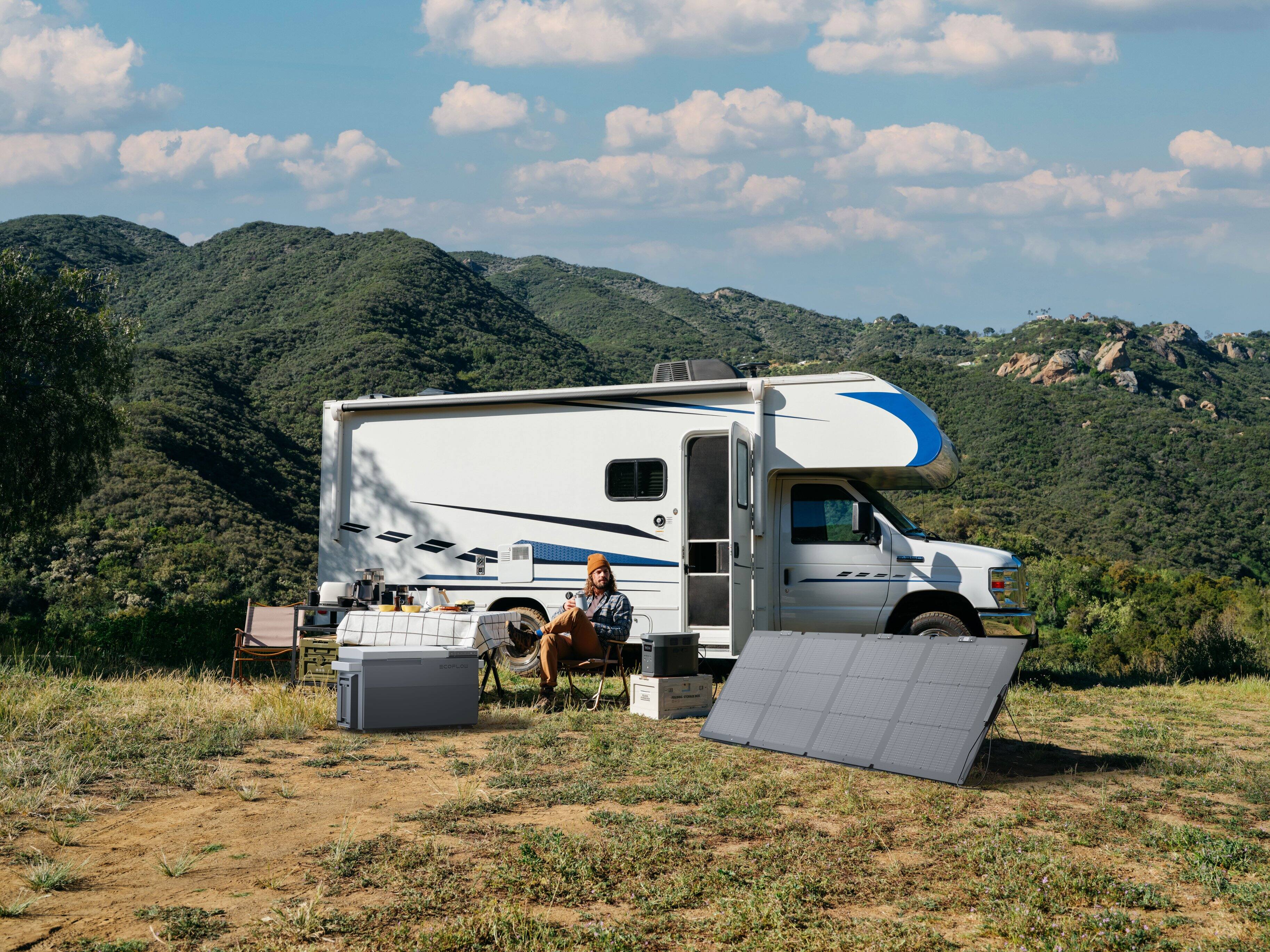 Alt View 25. EcoFlow - NextGen 220W Bifacial Portable Solar Panel - Black.