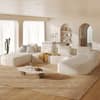 Front. Pinmoco - PINMOCO Modular Sectional Sofa, Sleeper Sofa Bed with 3 Pillows, Boneless Couch with Side Pockets - U-Shape Off White.