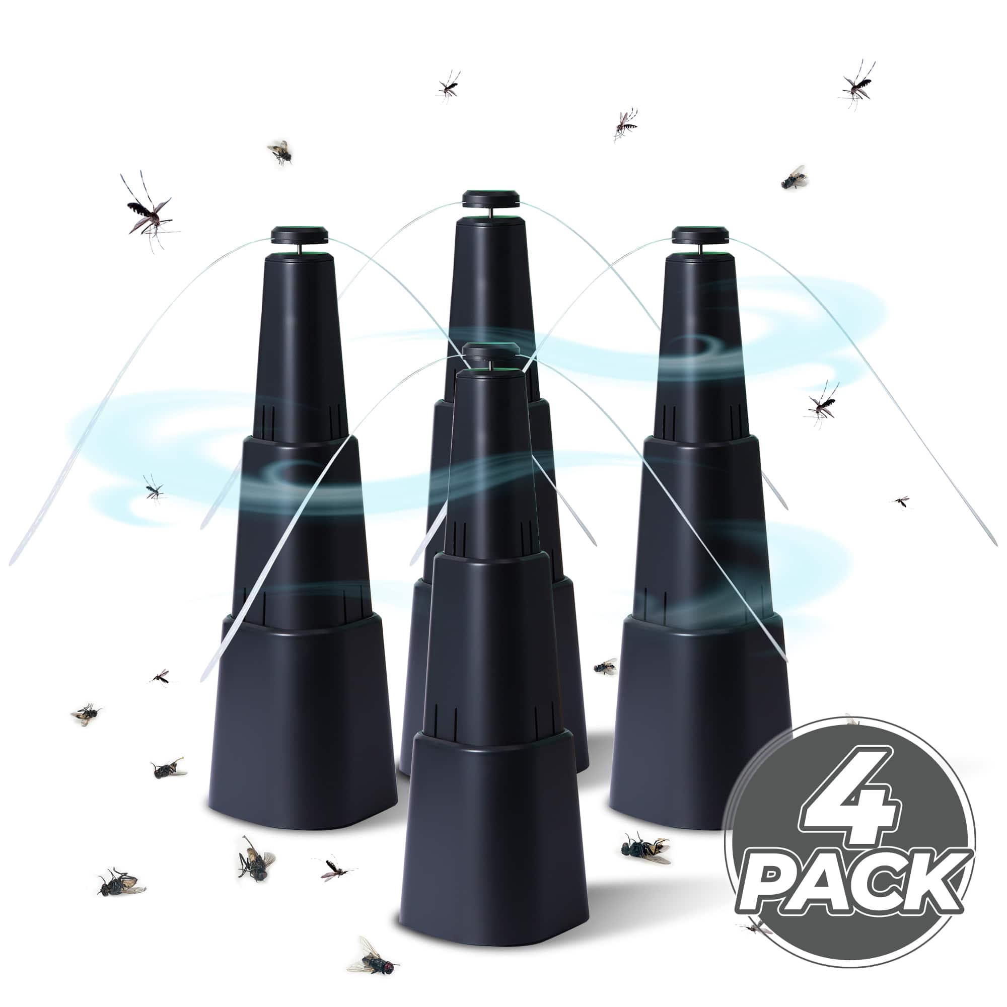 Electric Fly Fan for Tables - Insect & Mosquito Repellent Portable Fan for Indoor/Outdoor Tables - 4 Pack