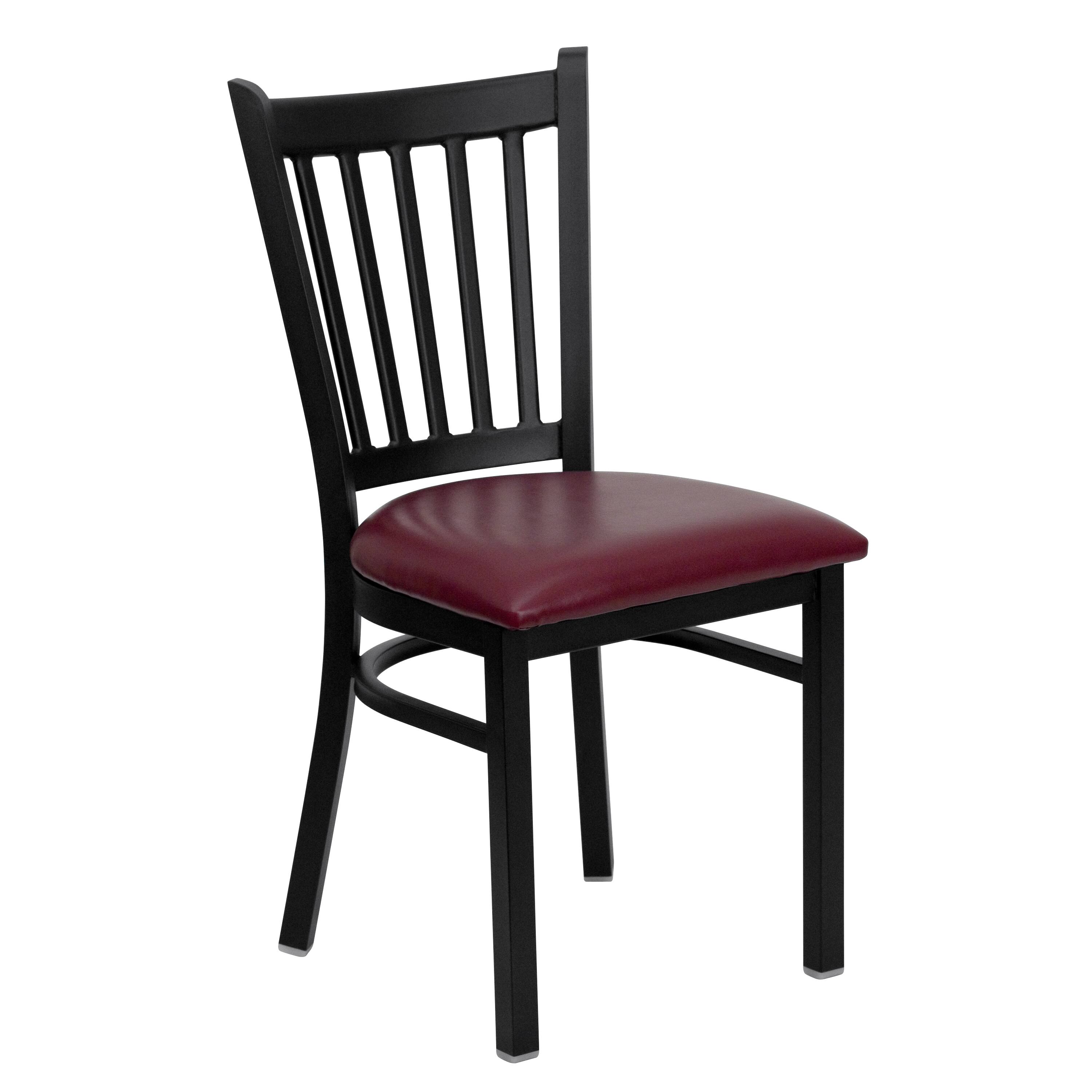 Burgundy Vinyl Seat/Black Metal Frame