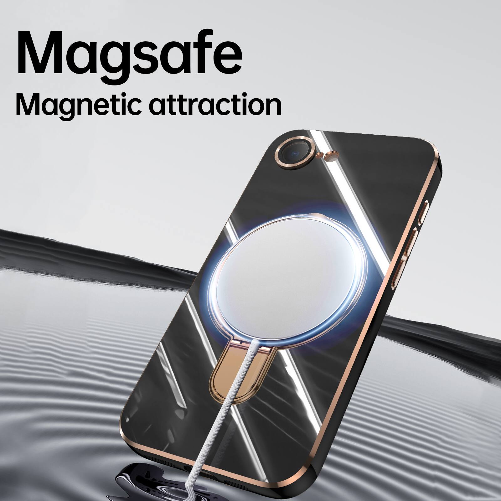 Magsafe  
Magnetic attraction