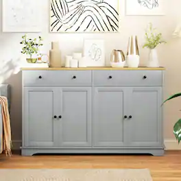 Kadyn - Versatile Sideboard with Ample Drawers and Adjustable Interior Shelving - Gray