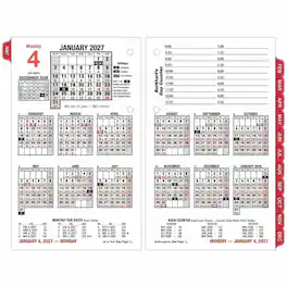 AT-A-GLANCE - Burkhart's Day Counter, January 2027 - December 2027, White/Cream Paper, 4 1/2" x 7 1/2" Desk Calendar