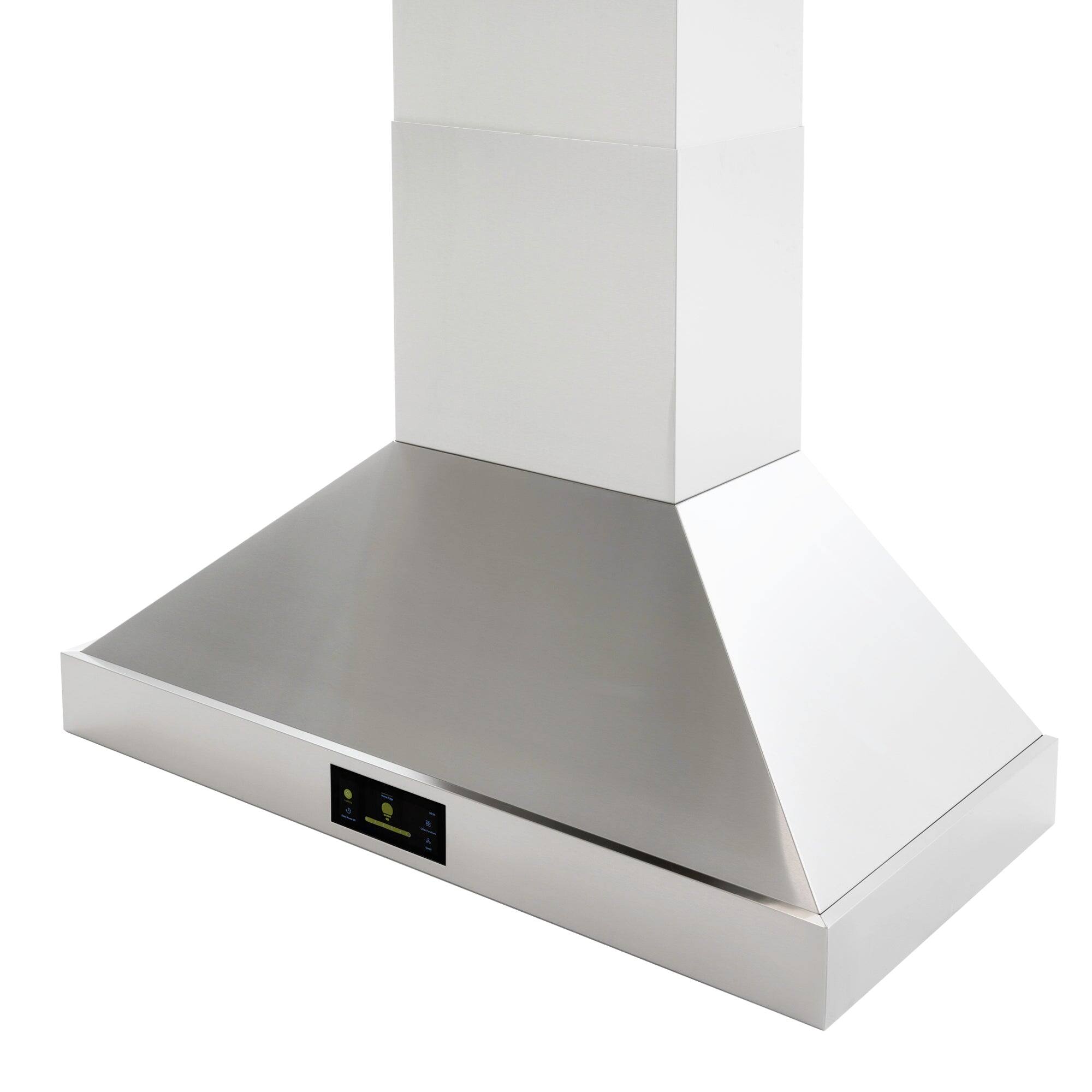 Back. Induction Hardware - 48 Inch Range Hood, Professional Wall Mount Vent Hood, 1800 CFM, efficient DC-Motor, Ultra-Quiet Multi-Speed, LED Lights - Stainless Steel.