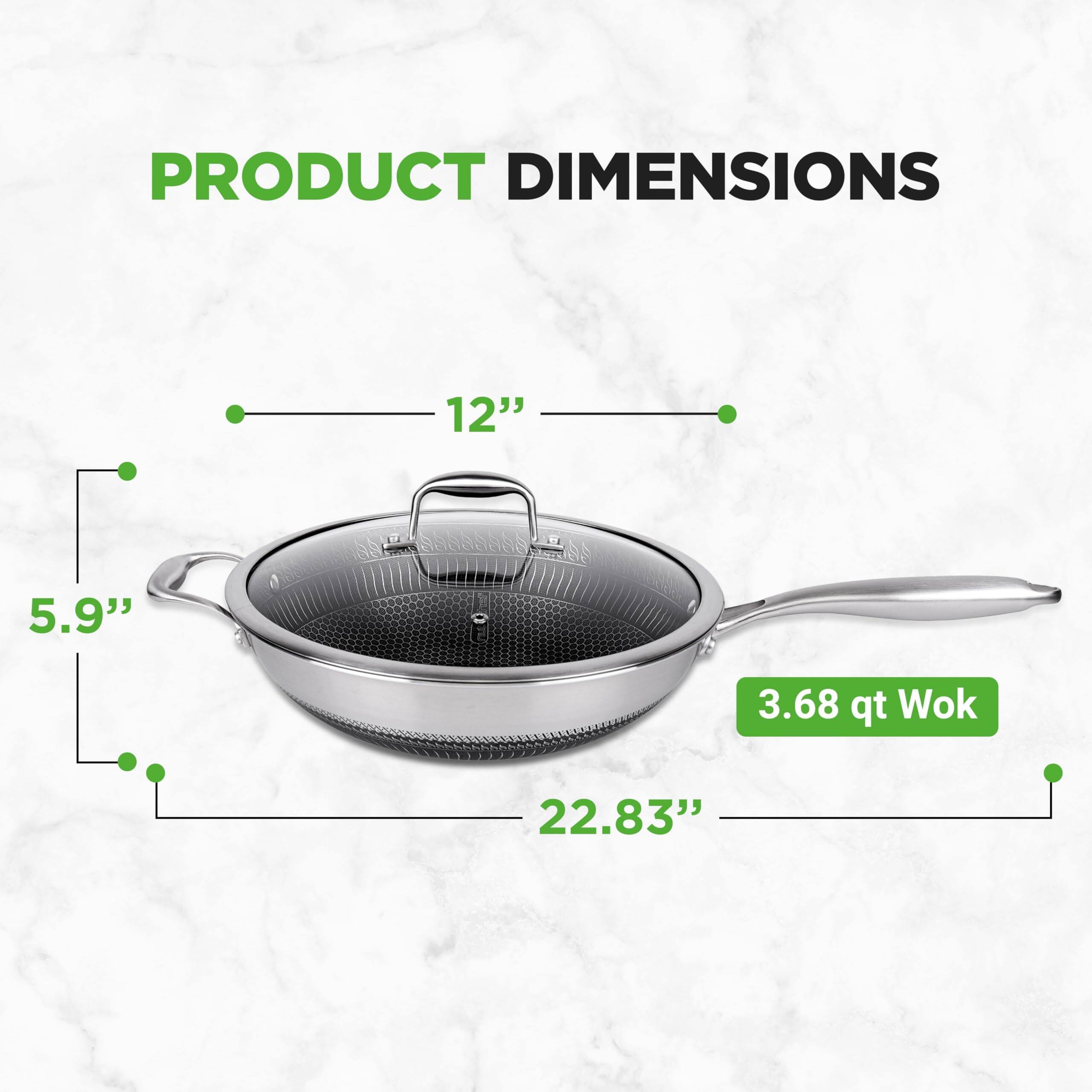 PRODUCT DIMENSIONS

- 12"
- 5.9"
- 3.68 qt Wok
- 22.83"