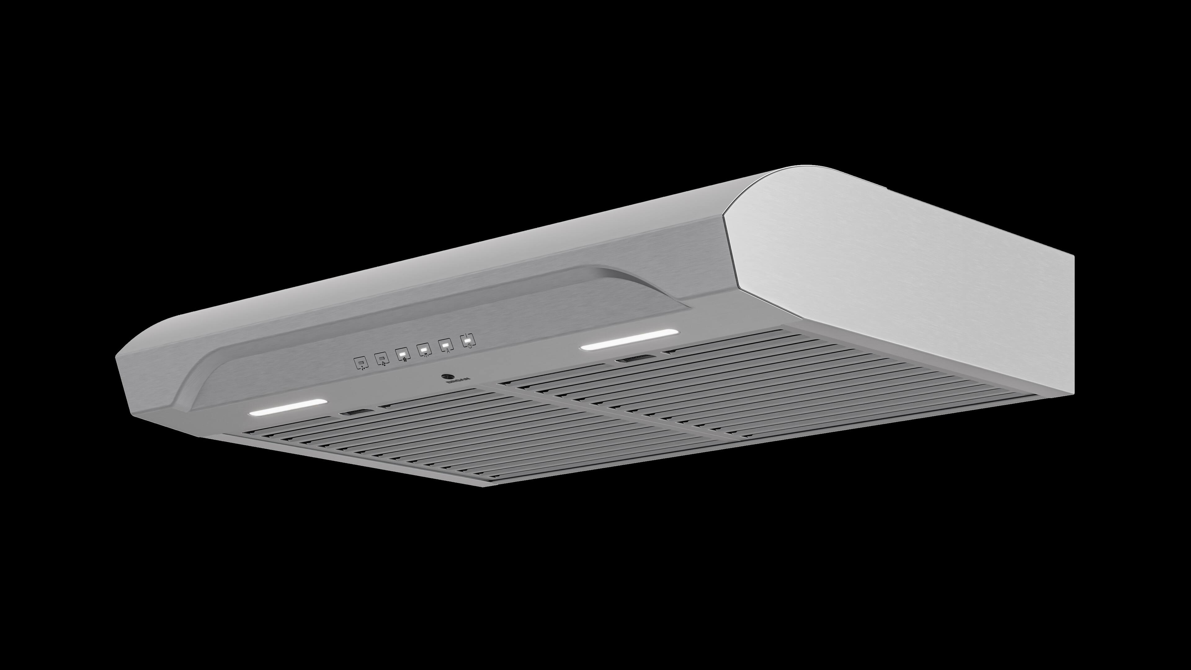 Left. Broan - Alta 30-Inch 490 MAX Blower CFM 1.0 Sones Stainless Steel Range Hood - Stainless Steel.