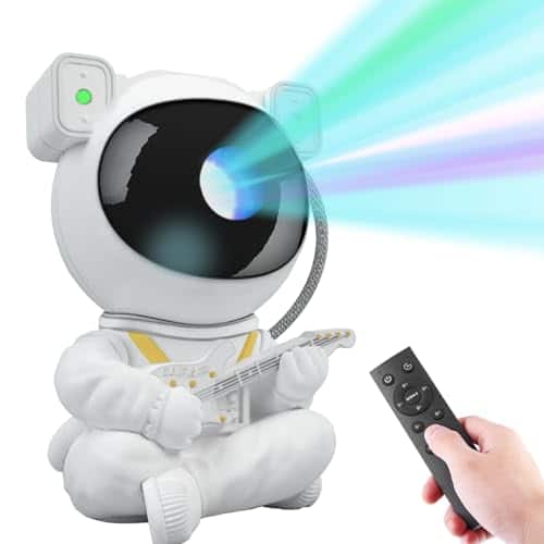 The Best Inks - Galaxy Projector Astronaut Nebula Night Lights Remote Control Timing And 360°rotation Magnetic Head Star For Bedroom - White