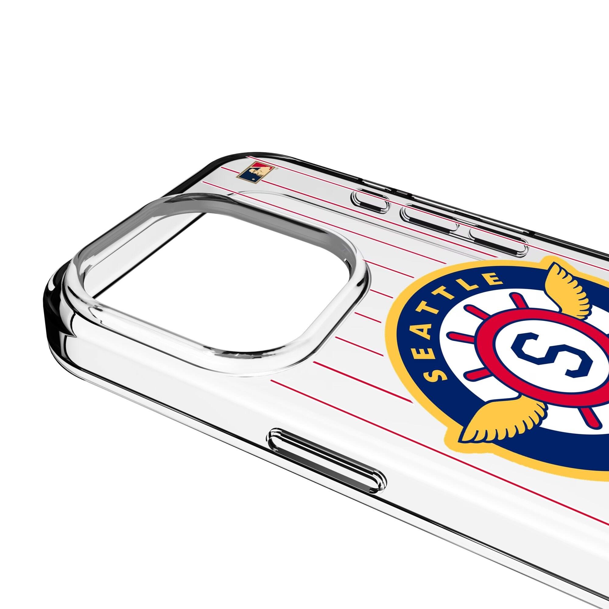 Alt View 2. Keyscaper - Seattle Pilots 1969 Cooperstown Pinstripe iPhone Clear Case - 16e - Multicolor.