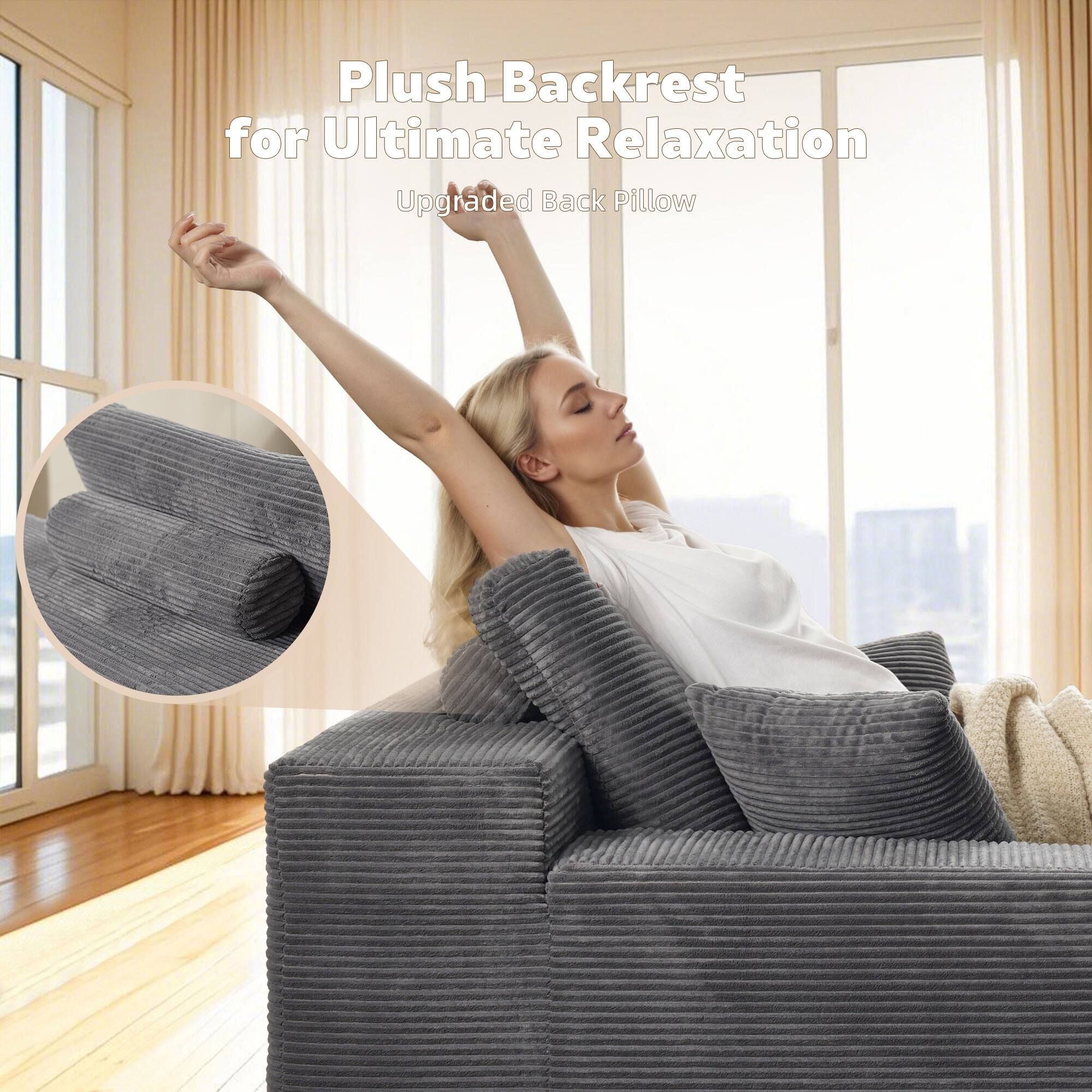 Plush Backrest for Ultimate Relaxation  
Upgraded Back Pillow